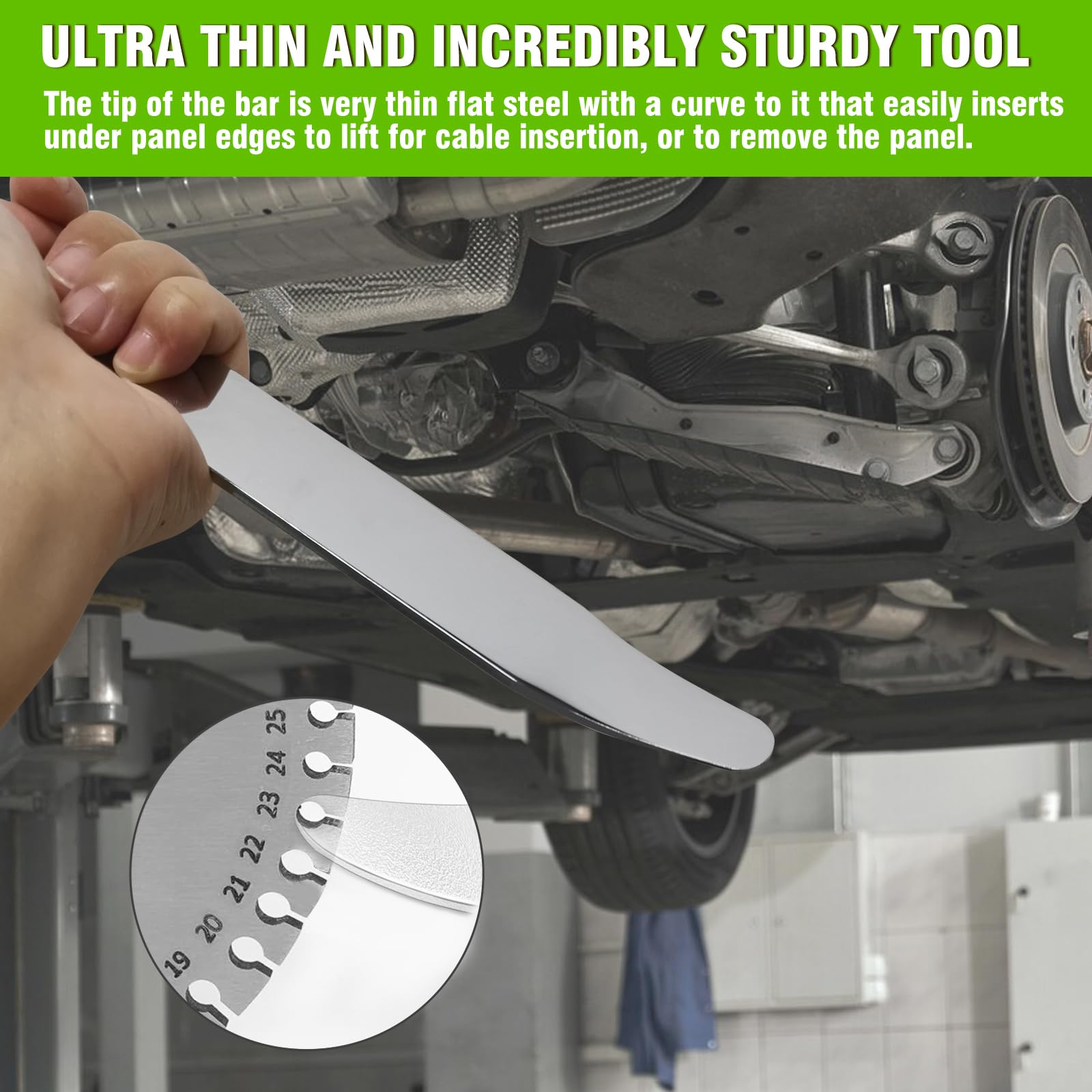 Premium 4140 Steel Pry Tool - Auto Trim Removal Kit for Car Door Panel, Dashboard & Radio Repair | Heavy-Duty Upholstery Tool (1-Pack) | Perfect for DIY Vehicle Interior Maintenance & Professional Auto Detailing