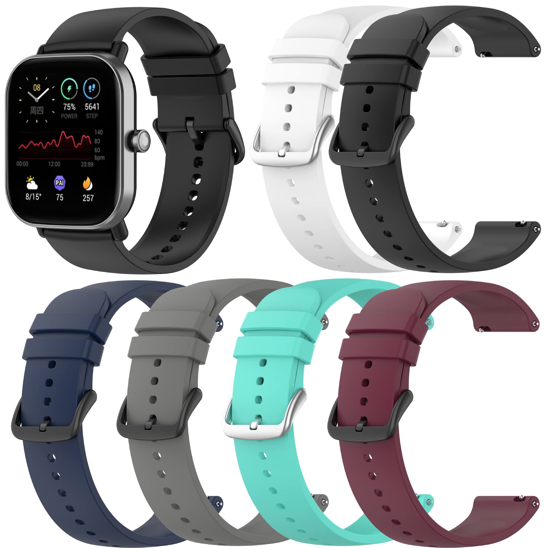 Premium Silicone Watch Bands Compatible with GT HITGX Smartwatch - Adjustable Replacement Straps for Women & Men - Perfect for Fitness, Workouts & Everyday Wear