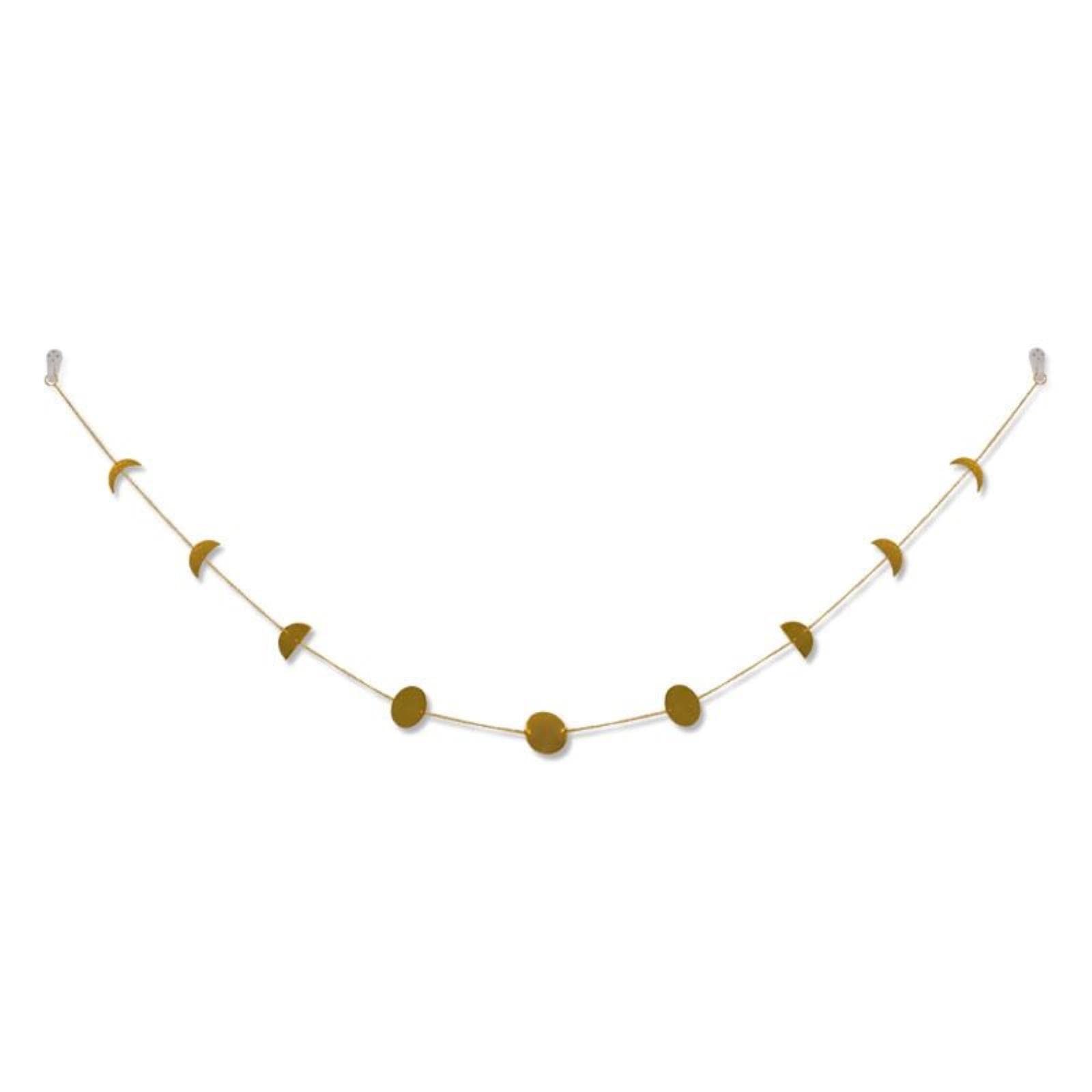 NLOOKS Moon Phase Garland - Celestial Boho Wall Hanging Decor for Home, Office, Nursery | Shining Starry Night Theme for Bedroom, Wedding, Party & Boho Room Decor