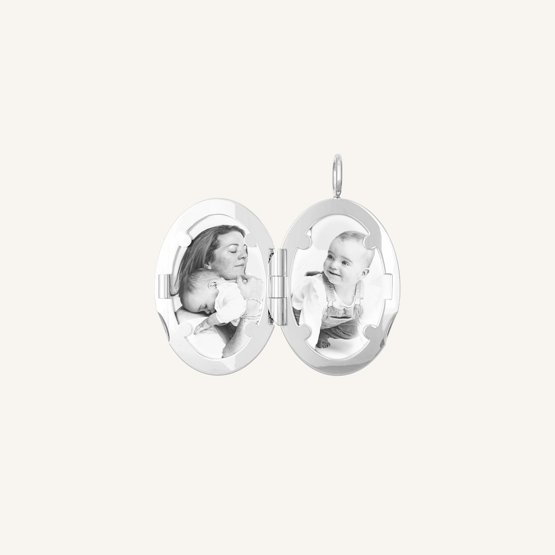 Personalized Oval Photo Locket Necklace - Engravable Silver or Gold Pendant for Loved Ones - Perfect for Anniversaries, Valentine's Day & Memorial Gifts