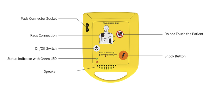 XFT Medical Mini AED Trainer Model D0009 - Portable CPR Training Device for First Aid & Emergency Preparedness - Perfect for Schools, Offices & Home Safety Kits