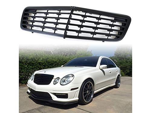 Premium Matte Black Front Grill for Mercedes Benz W211 E-Class (E300 E320 E500) 2007-2009 - Upgrade Your Car's Style & Protection for Daily Driving & Car Shows