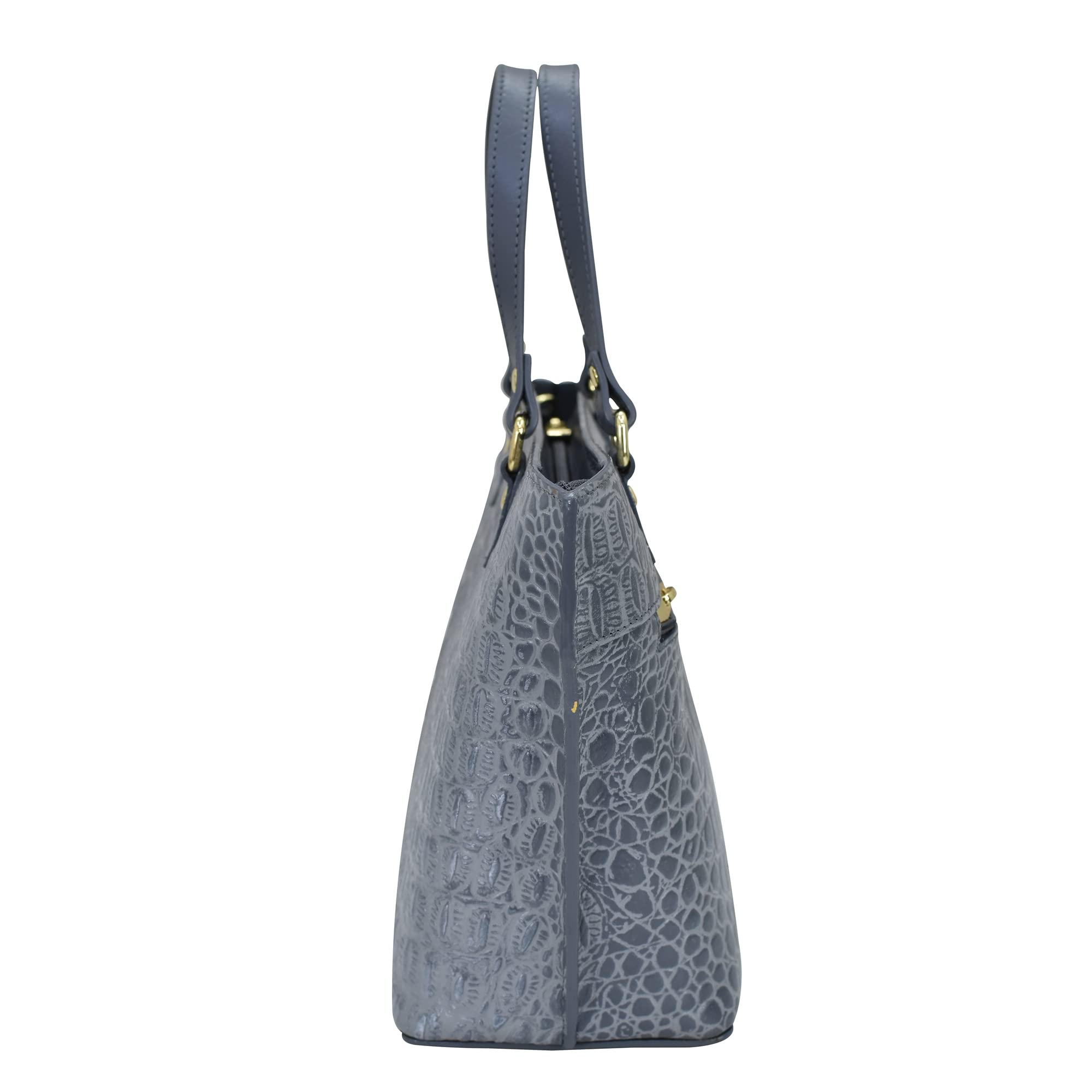 Anuschka Women's Hand Painted Genuine Leather Tote Bag - Medium Size, Vegetable Tanned, Zip Closure, Adjustable & Removable Strap, Short Handles - Perfect for Work, Travel & Everyday Use