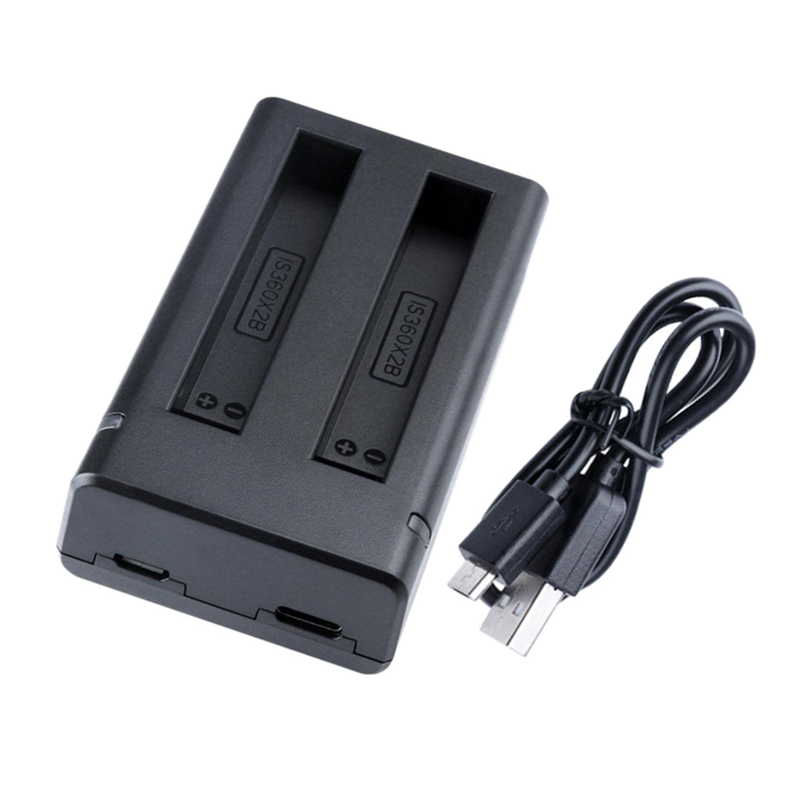 MERIGLARE Portable Dual USB Battery Charger with Cable - Fast Charging for 360 One X2 Cameras - Compact Travel Power Bank for Action Cameras, Drones & Outdoor Adventures