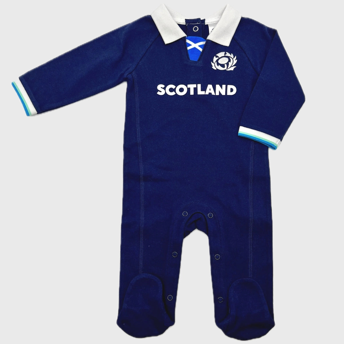 Brecrest Scotland Rugby Home Baby Sleepsuit - Soft Cotton Infant Bodysuit for Boys & Girls - Perfect for Game Day, Nursery, and Family Photos