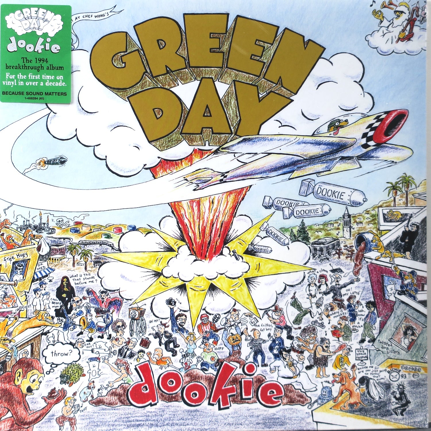 Green Day 'Dookie' Vinyl Record LP Album - Punk Rock Music Collectible for Home Decor & Music Lovers