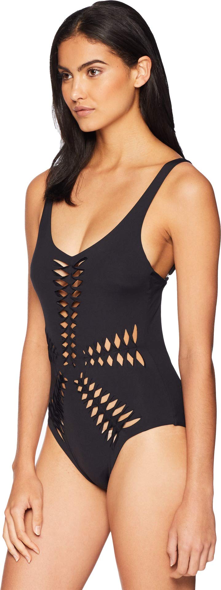 Rebecca Virtue Women's Origami Cutout One Piece Swimsuit - Sexy Black Bathing Suit for Beach, Pool & Summer Vacations