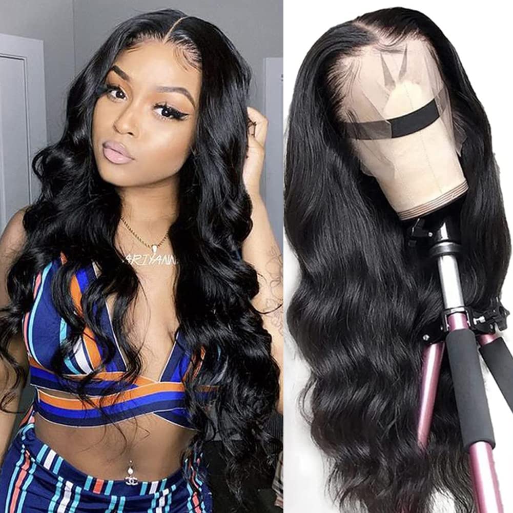 13x4 Lace Front Wigs Human Hair Pre Plucked Body Wave with Baby Hair - 100% Brazilian Real Human Hair Wigs for Black Women (150% Density, 22 Inch) - Perfect for Daily Wear, Special Occasions & Protective Styling