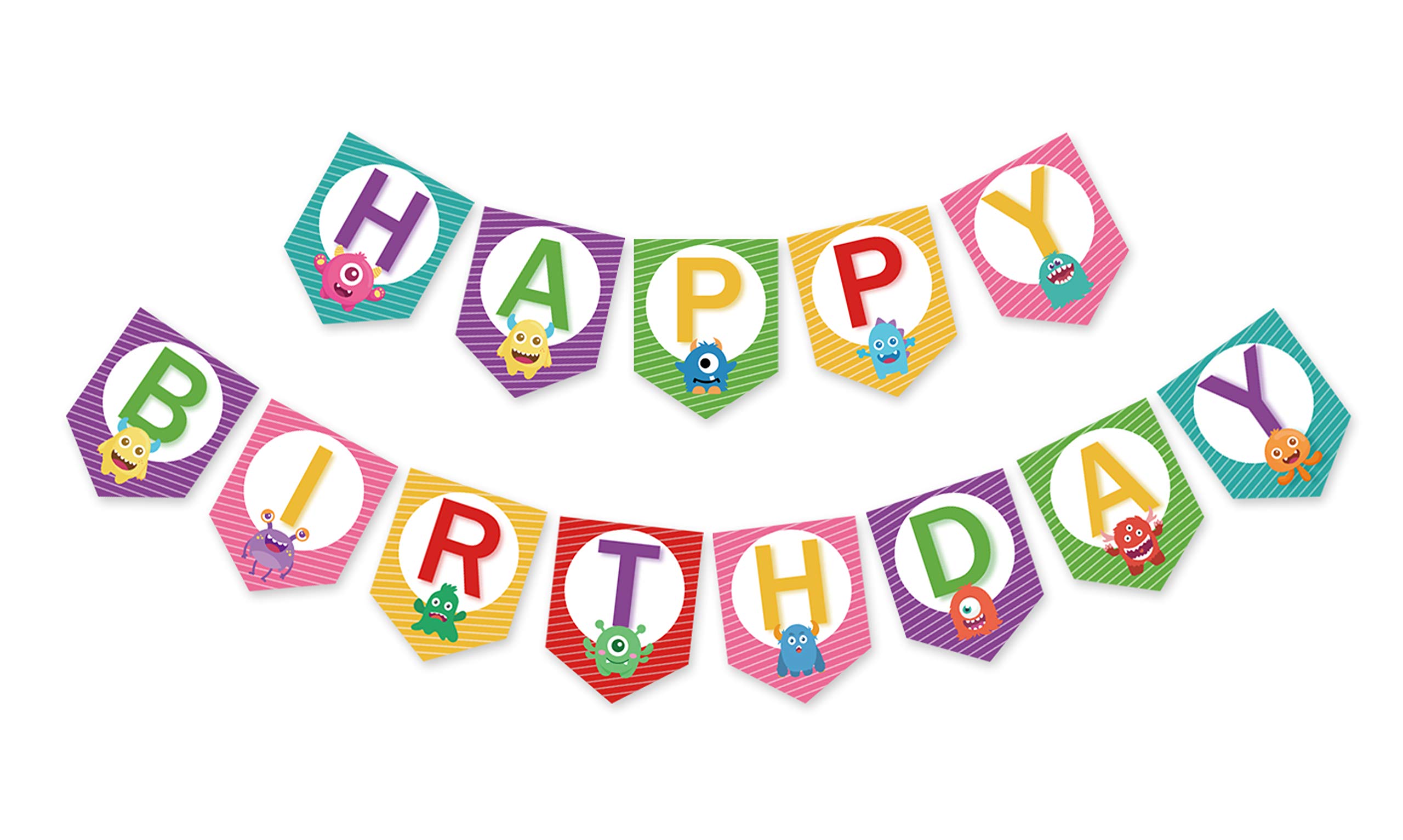 Little Monster Birthday Banner - Happy Baby Monsters Inspired Party Decor, Cute Monster Theme Sign for Kids Birthday Celebration | Perfect for Nursery, Baby Shower & 1st Birthday Parties