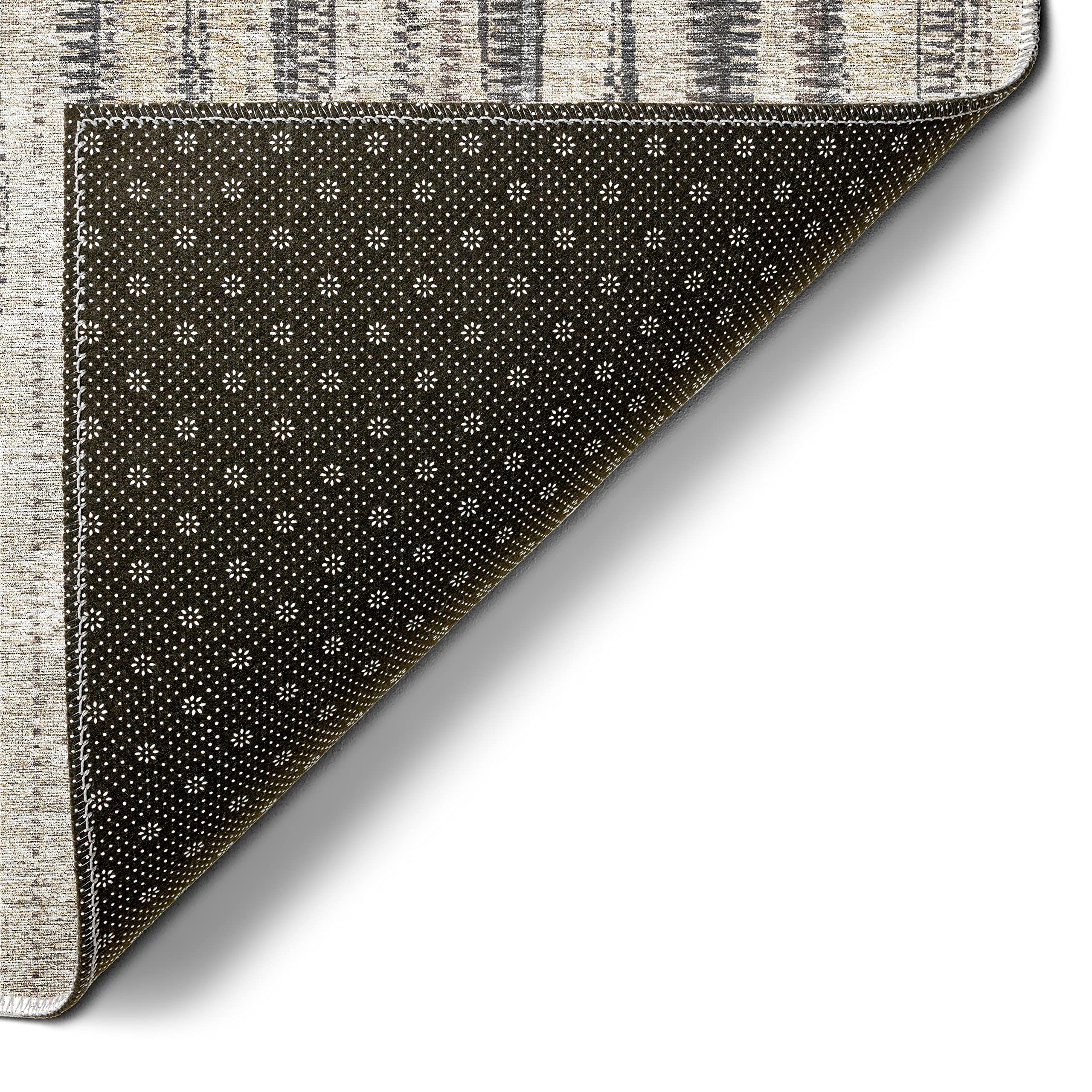 Waverly AWA31 8' x 10' Beige Indoor/Outdoor Area Rug - Stain Resistant, Machine Washable, Non-Shedding - Perfect for Bedroom, Living Room, Dining Room & Kitchen - Durable Floor Covering for Patio, Deck or Sunroom