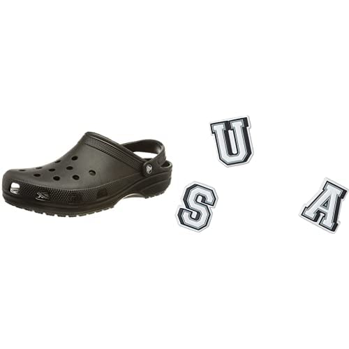 Crocs Classic Clogs for Men & Women with 3-Pack Jibbitz Charms - Comfortable Slip-On Shoes for Casual Wear, Gardening, Beach & Outdoor Activities