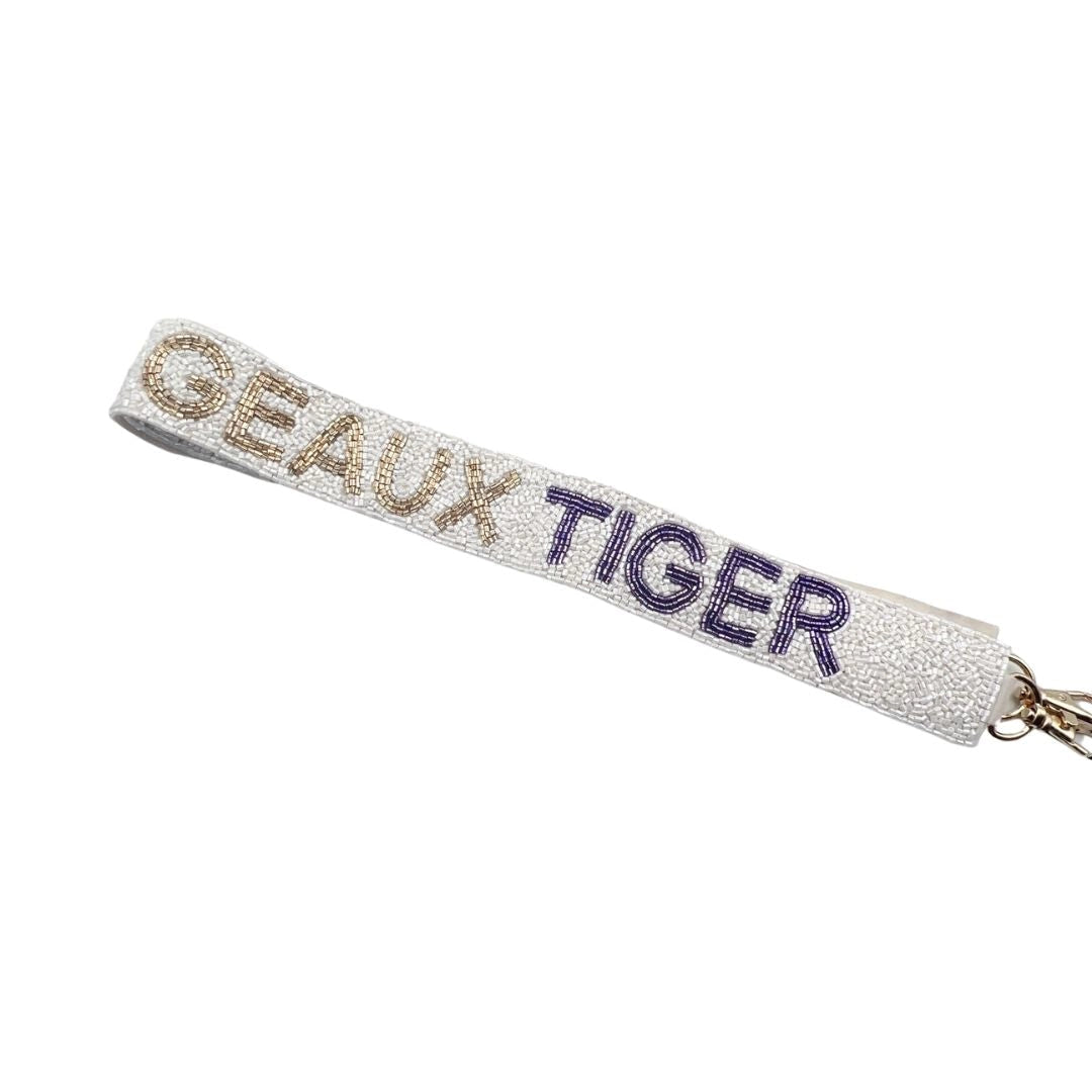 Geaux Tigers Beaded Strap - Adjustable Mardi Gras Necklace for LSU Fans, Party & Game Day Accessories - Perfect for Football Games, Festivals & Celebrations