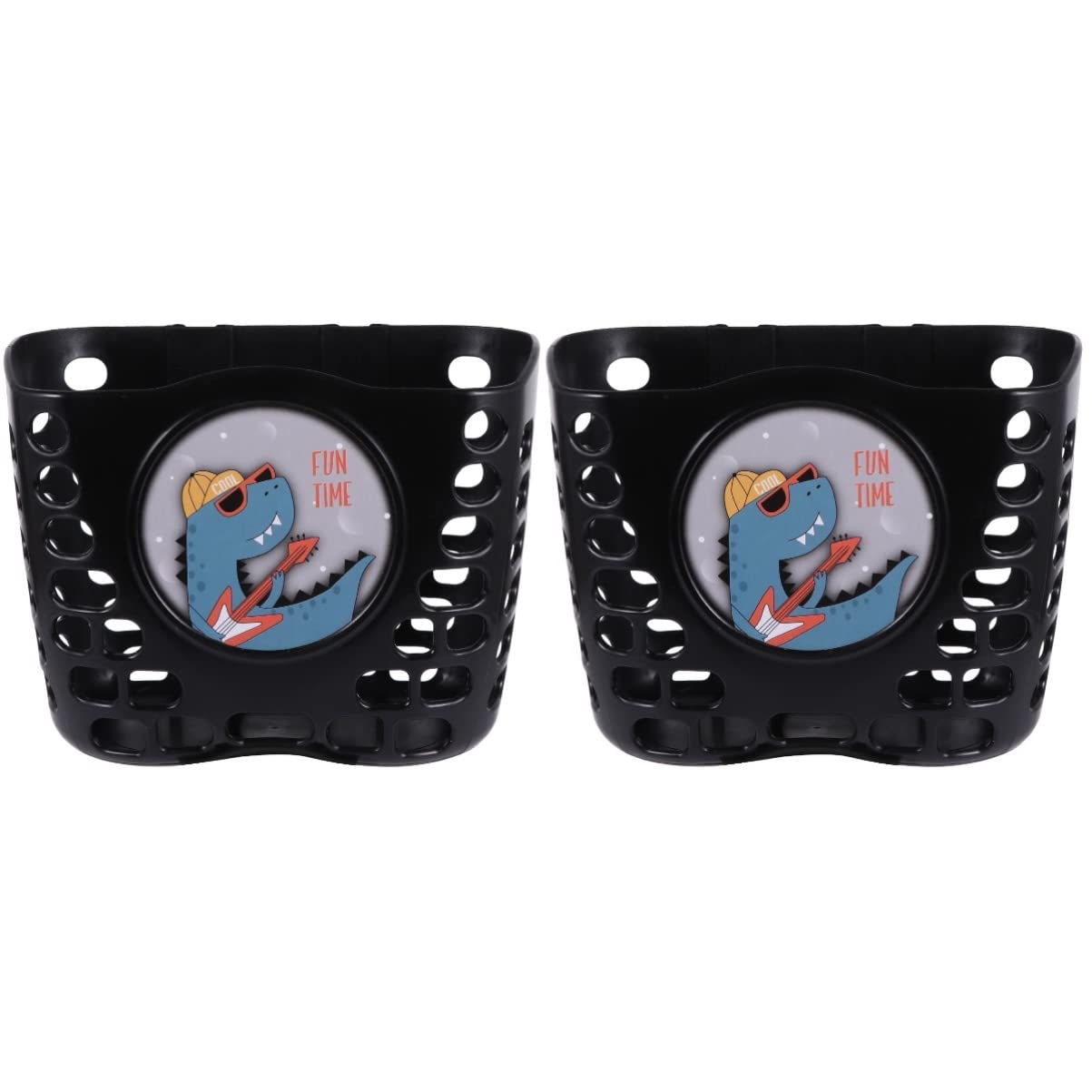 Toyvian Kids Bike Baskets - Set of 2 Plastic Front Handlebar & Rear Bicycle Baskets for Boys and Girls - Perfect for School, Picnics, and Outdoor Adventures