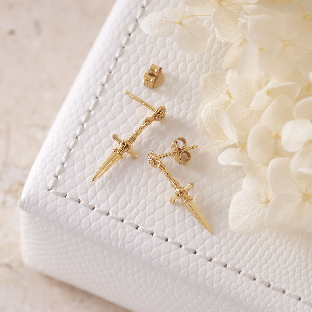 Fallen Dagger Earrings - 14K Gold Plated Gothic Punk Jewelry for Women | Perfect for Halloween, Cosplay and Alternative Fashion