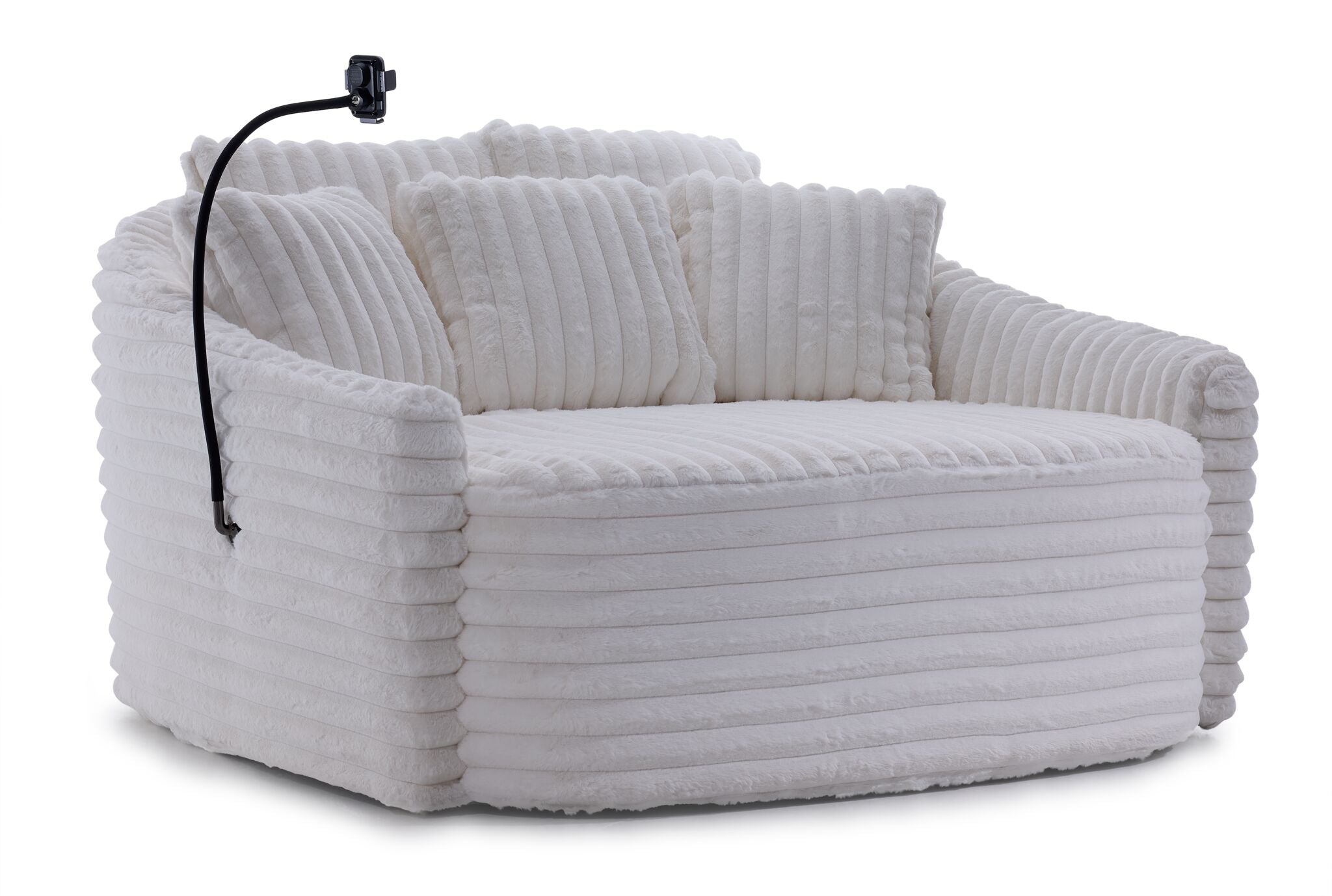 Ciara Fur Accent Chair in White - Luxurious Modern Living Room Seating for Home Decor & Cozy Reading Nook