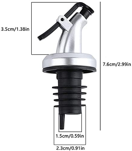 ANPI ENTERPRISE Leak-Proof Oil Dispenser Caps for Glass Bottles - Free Flow Spout for Liquor, Wine, Vinegar & Salad Dressing - Durable Kitchen Accessories (Set of 4) - Perfect for Home Bars, Restaurants & Meal Prep