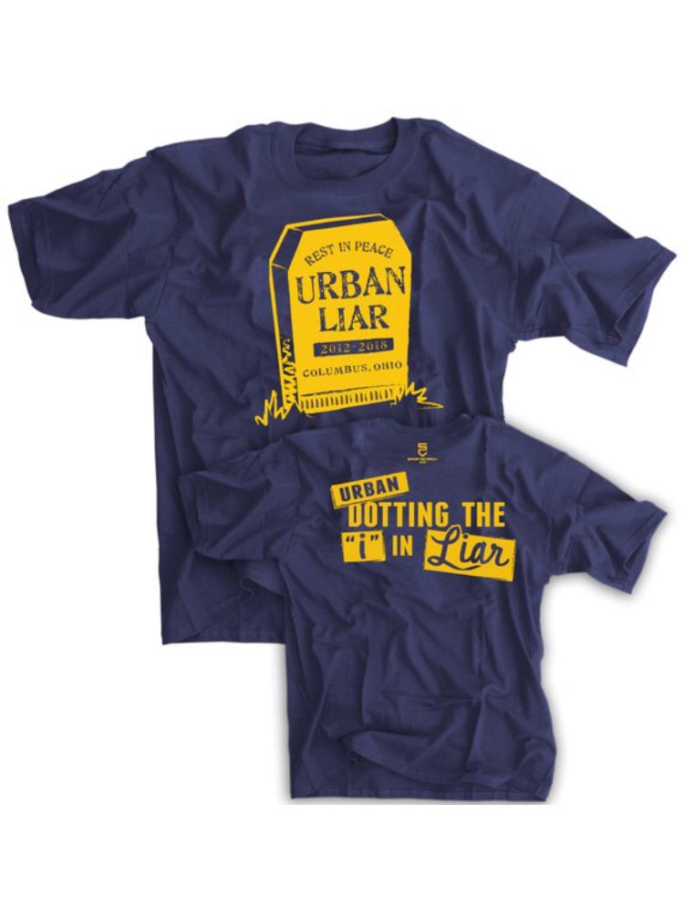 Urban Meyer 2018 Funny Vintage RIP Urban Liar Shirt - Trendy Graphic Tee for Football Fans, Gag Gifts & Sports Humor