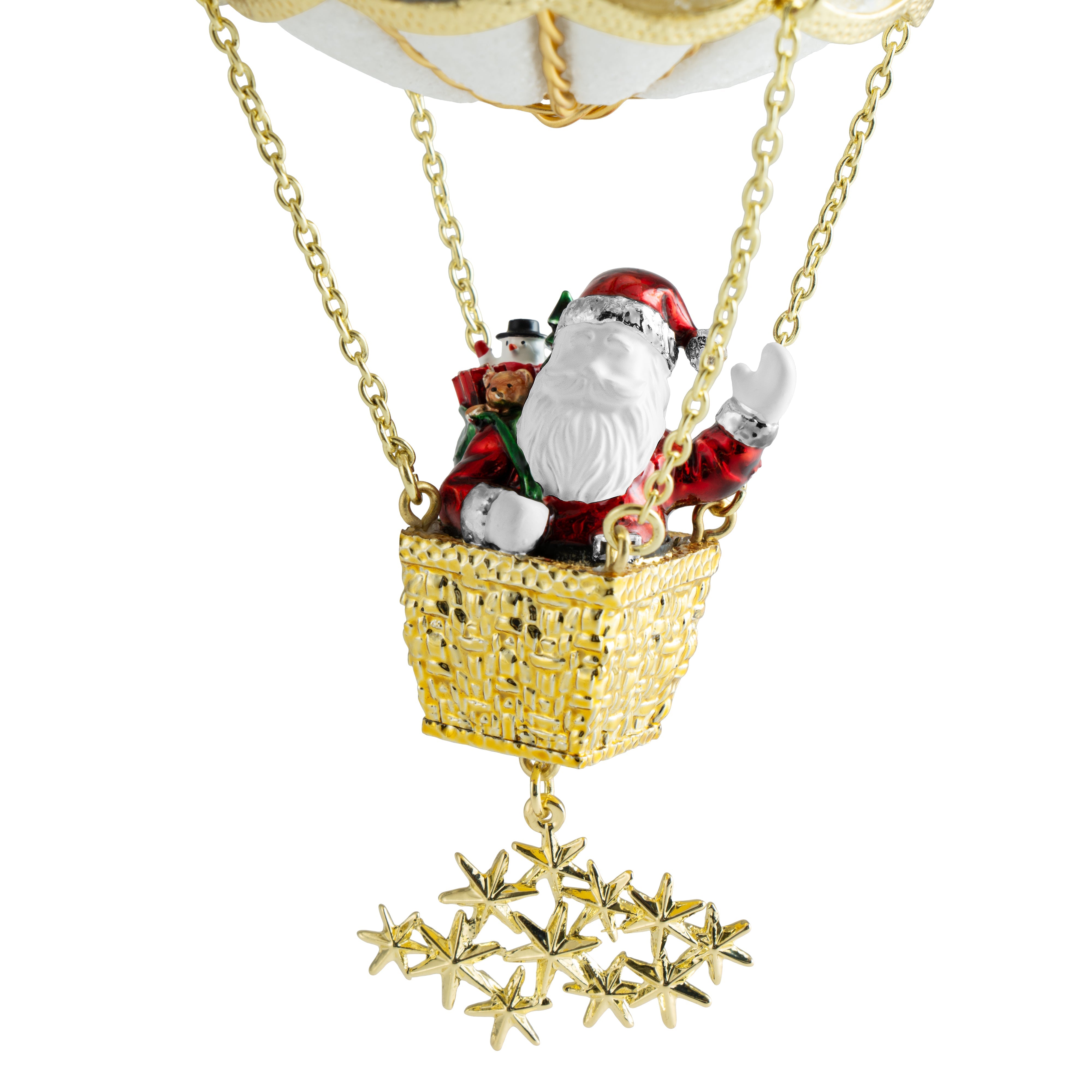 Santa in Balloon Christmas Ornament - Festive Holiday Decor for Tree, Home & Office