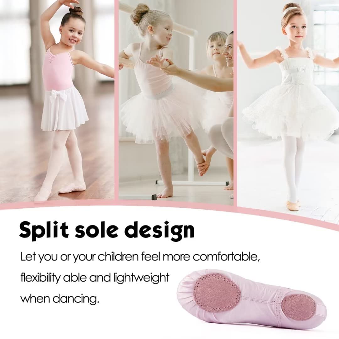 Girls Satin Ballet Slippers - Soft Toddler Dance Shoes for Little & Big Kids | Perfect for Ballet Class, Recitals & Dance Practice