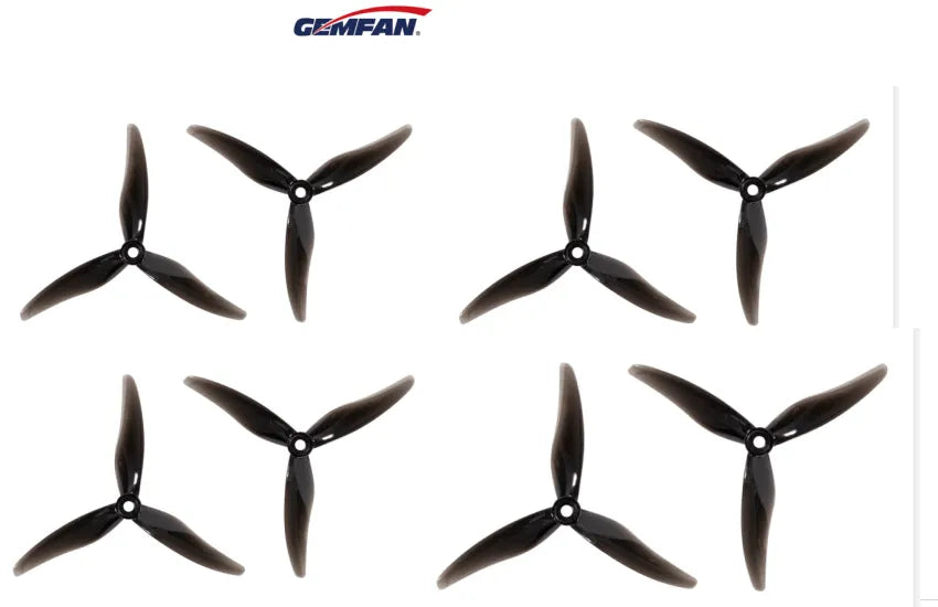 GEMFAN HURRICANE 51477 3-Blade Propeller Set - 8 Pack - High-Performance Drones & FPV Racing - Compatible with DJI, EMAX, and Other RC Quadcopters - Perfect for Aerial Photography, Freestyle Flying, and Professional Drone Racing