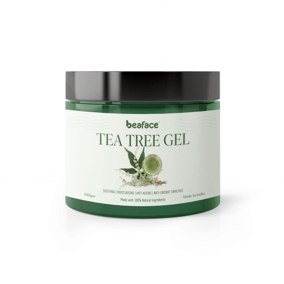 Beaface Tea Tree Gel for Acne-Prone Skin - 100g Face Moisturizer with Natural Ingredients | Soothes & Hydrates for Clear, Healthy Skin | Perfect for Daily Skincare Routine & Overnight Treatment