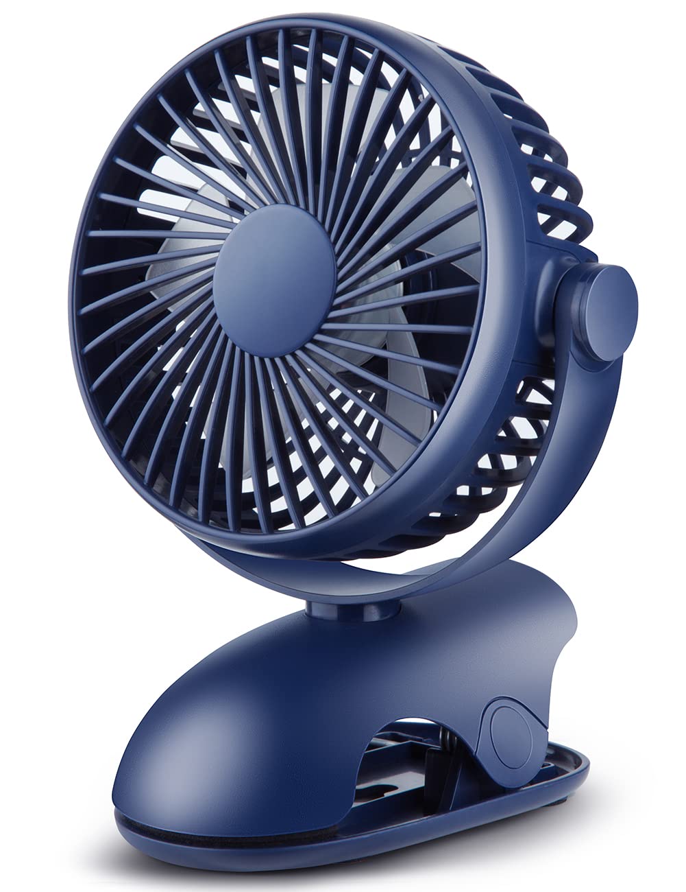Viniper Rechargeable Clip Fan - 4 Speed Battery Operated Fan with 360° Rotation, Strong Wind & Sturdy Clamp - Quiet Portable Clip on Fan for Home, Office, Travel, Camping, Desk, Baby Stroller & Outdoor Activities (Blue)