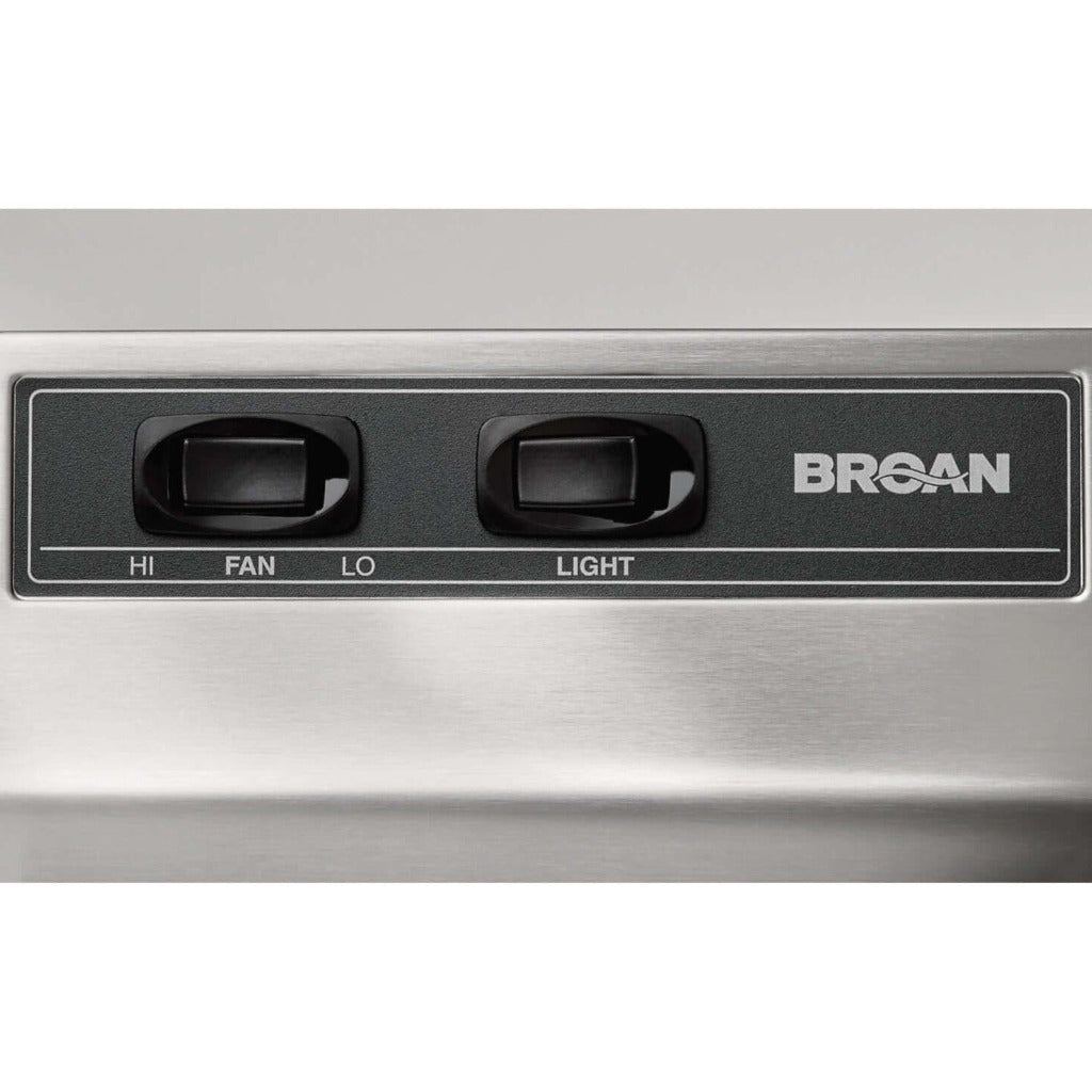 Broan 41000 Series 30-Inch Stainless Steel Ductless Under Cabinet Range Hood (Model 413004) - Perfect for Kitchen Ventilation & Smoke Removal