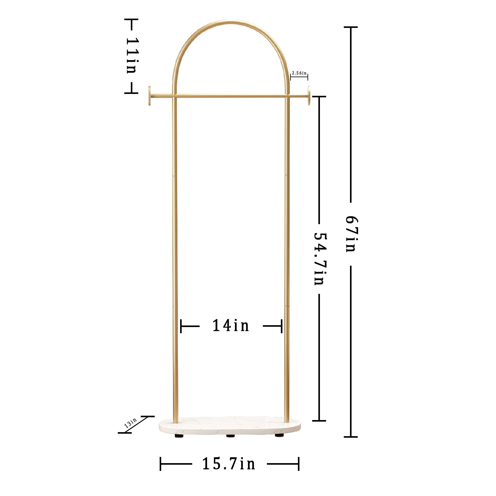 Gold Clothing Rack - Heavy Duty Freestanding Coat Rack with Shelf & Hooks | Modern Metal Garment Hanger Stand for Boutique, Office & Home Organization | Perfect for Closet Storage, Retail Display & Bedroom Decor