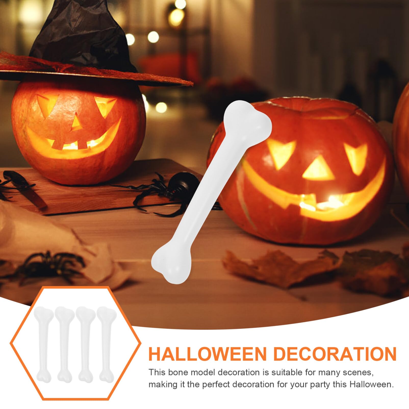 Amosfun Halloween Props - Realistic Plastic Human Skeleton & Dog Bone Models - Scary Party Decorations for Halloween, Cosplay, Haunted House, and Themed Events
