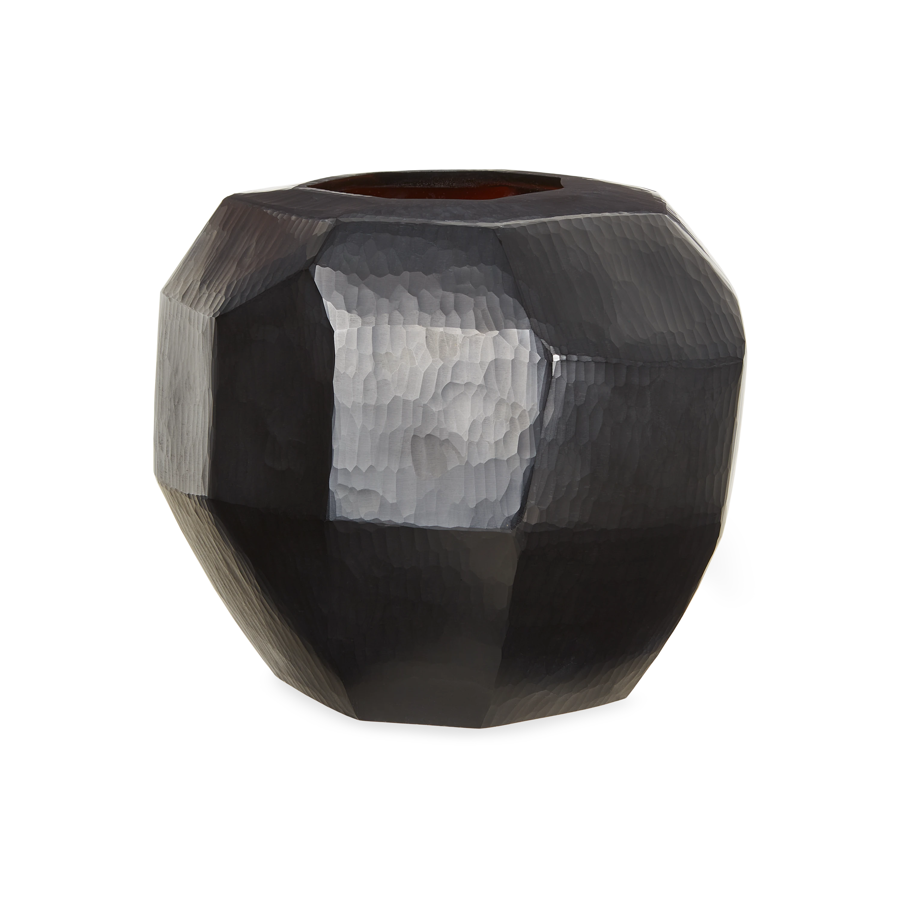 Modern Cubist Ceramic Vase - Dark Brown Home Decor for Living Room, Bedroom & Office - Geometric Art Vase for Flowers & Decorative Centerpiece