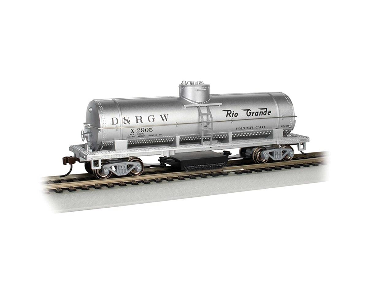 Bachmann Trains HO Scale Track Cleaning Tank Car - Rio Grande™ Water #X-2905 Silver Model - Perfect for Model Railroad Maintenance & Realistic Train Layouts