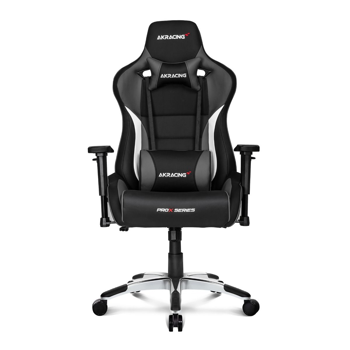 AKRACING ProX Ergonomic Gaming Chair with Lumbar Support - Adjustable Height & Reclining Backrest - Grey - Perfect for PC, Console & Office Gaming Setup