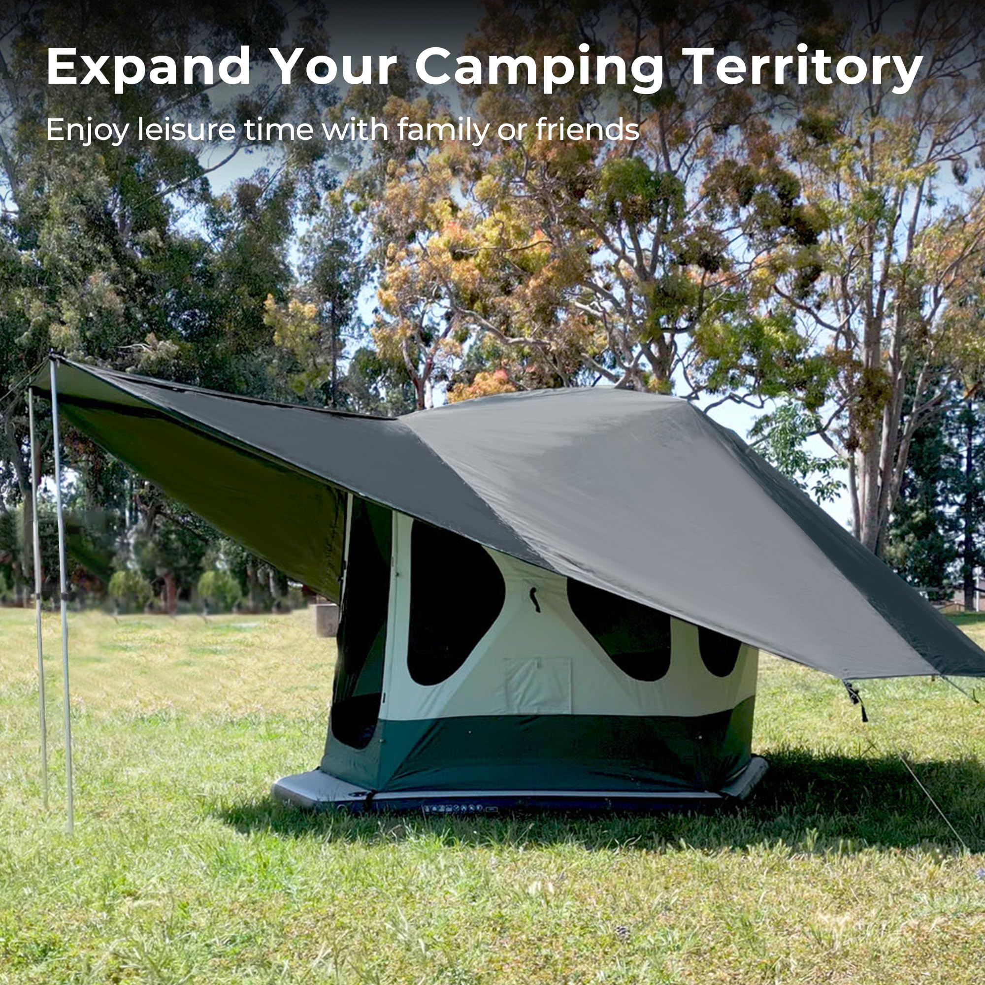 ACACIA Canopy 2-3 Person Camping Tent - Waterproof PU2000 4-Season Tarp with UPF50+ Sun Protection, Includes 2 Telescoping Poles & Carry Bag - Perfect for Summer Nights, Backpacking, and Outdoor Adventures