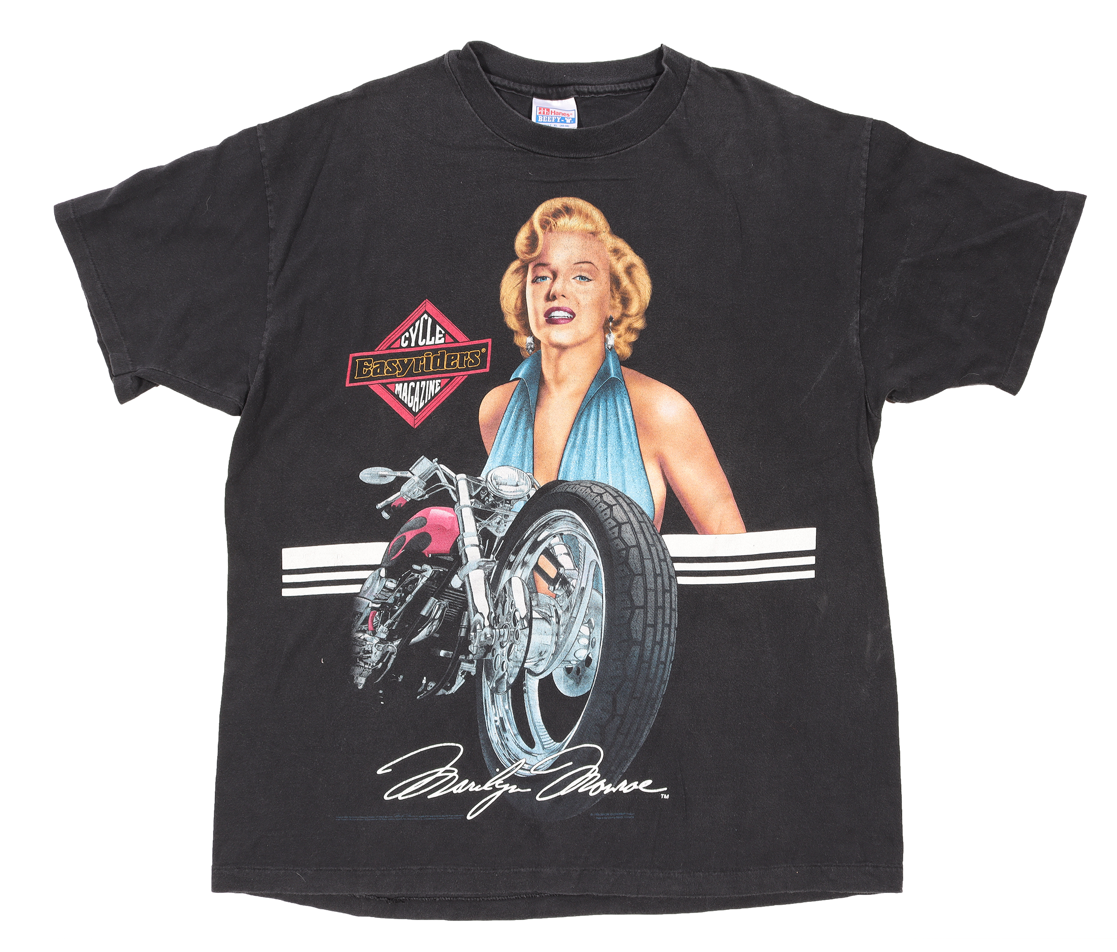 Vintage 1980's Marilyn Monroe Easyrider's T-Shirt - Retro Rockabilly Style Unisex Tee for Motorcycle Riders & Classic Movie Fans