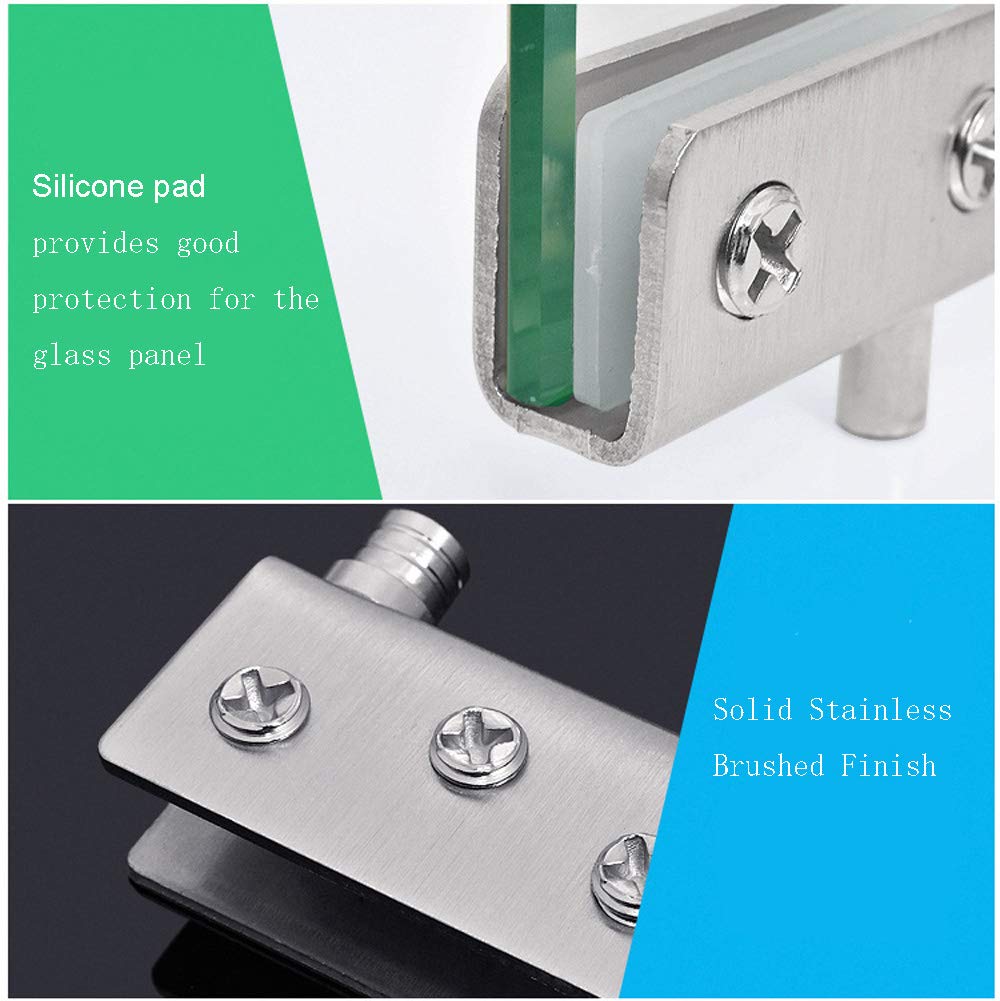 2 Pack NUZAMAS Cabinet Door Pivot Hinges Set - Upper & Lower Installation, Glass Door Hinge Latch with Clamps for Kitchen Cabinets, Wardrobes & Display Cases (Heavy Duty Hardware for Smooth Door Movement)