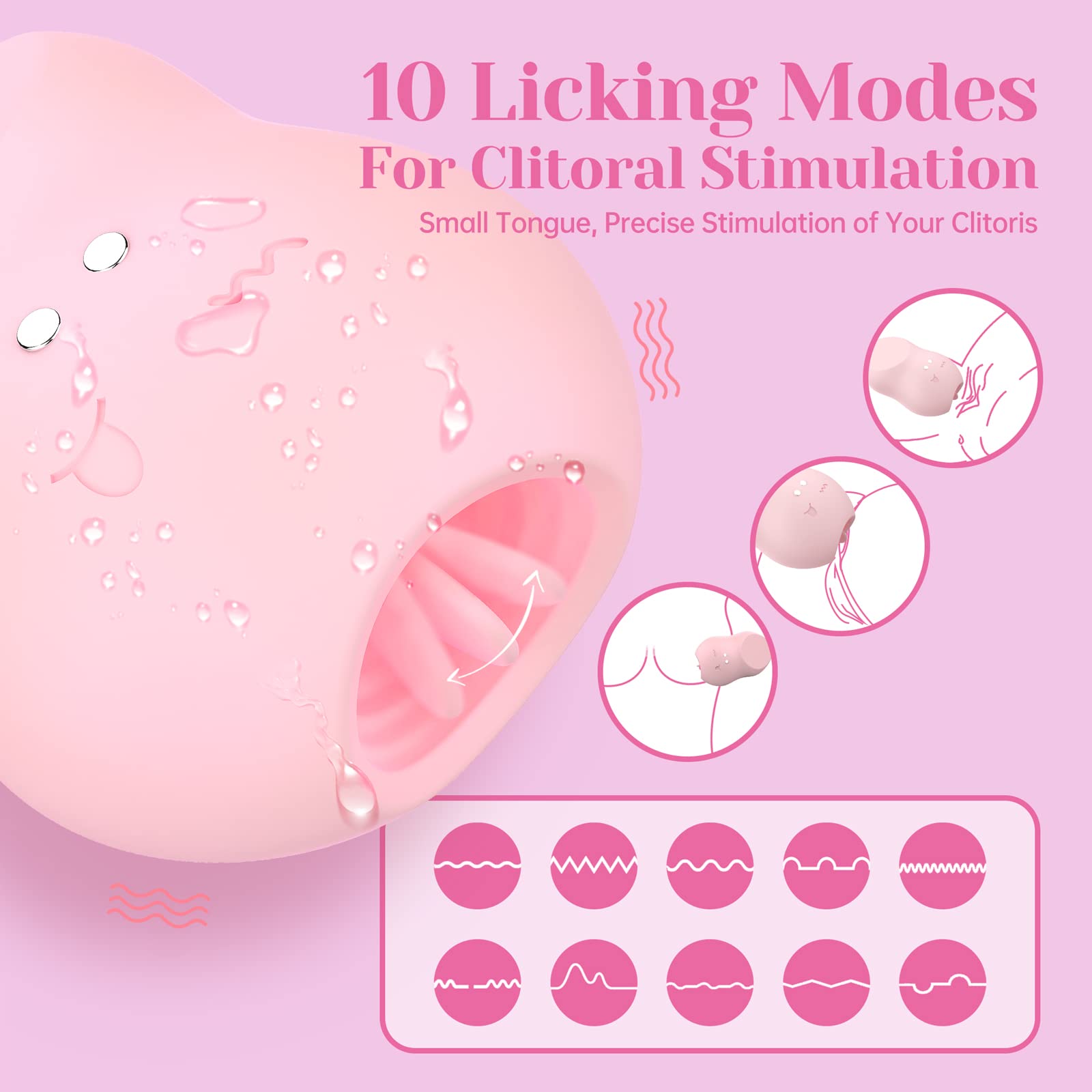 Dual Motor Clitoral Stimulator for Women - 10 Tongue Licking & 10 Vibration Modes, Quiet Rechargeable Adult Toy for Clit and Nipple Stimulation | Perfect for Solo Play, Couples Use, and Enhancing Intimacy