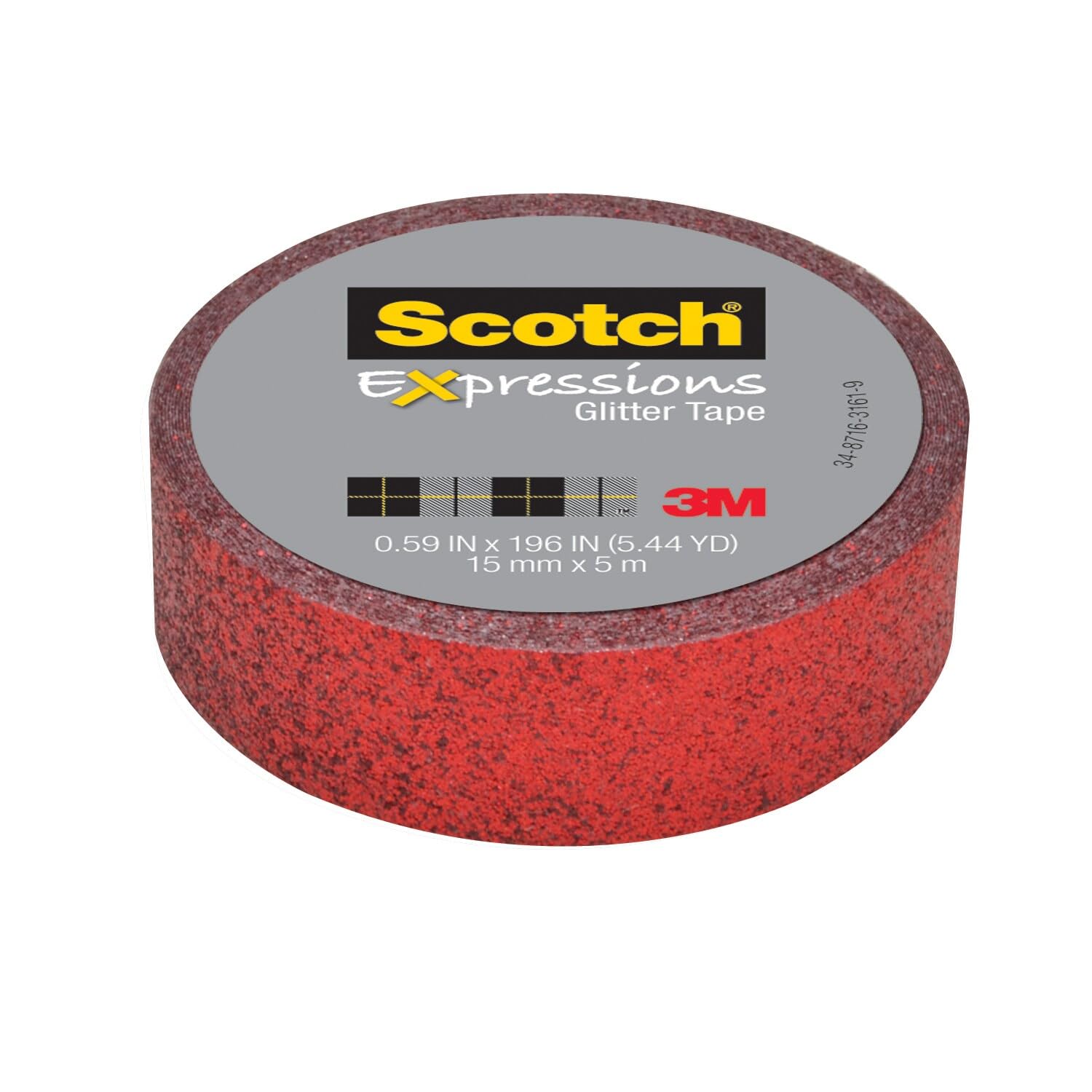 Scotch Expressions Glitter Washi Tape - 6 Rolls of Red Glitter Craft Tape, 0.59