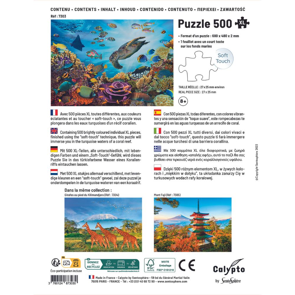 500-Piece Calypto Jigsaw Puzzle - Extra Large Seabed Underwater Scene - Perfect for Family Game Night & Stress Relief Activities
