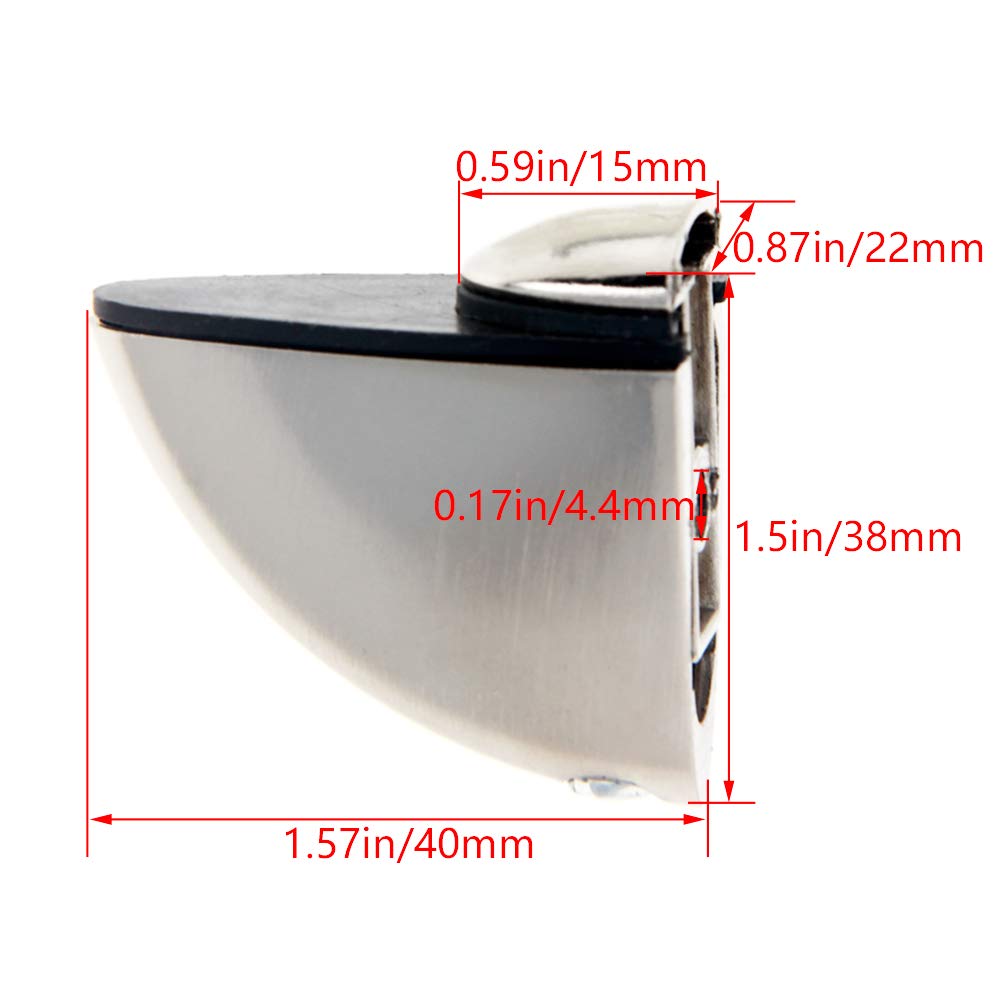 MroMax 6Pcs Adjustable Zinc Alloy Shelf Brackets for Wood/Glass - Eagle Beak Design, Brushed Finish, Fits 3-15mm Shelves - Wall Mounted Clamp Bracket for Kitchen, Bathroom, Living Room & Office Storage Solutions