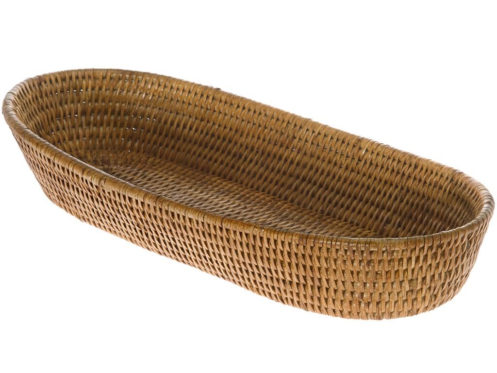KOUBOO La Jolla Large Bread Basket in Honey Brown - Perfect for Rustic Bread Display, Kitchen Storage & Farmhouse Dining Decor