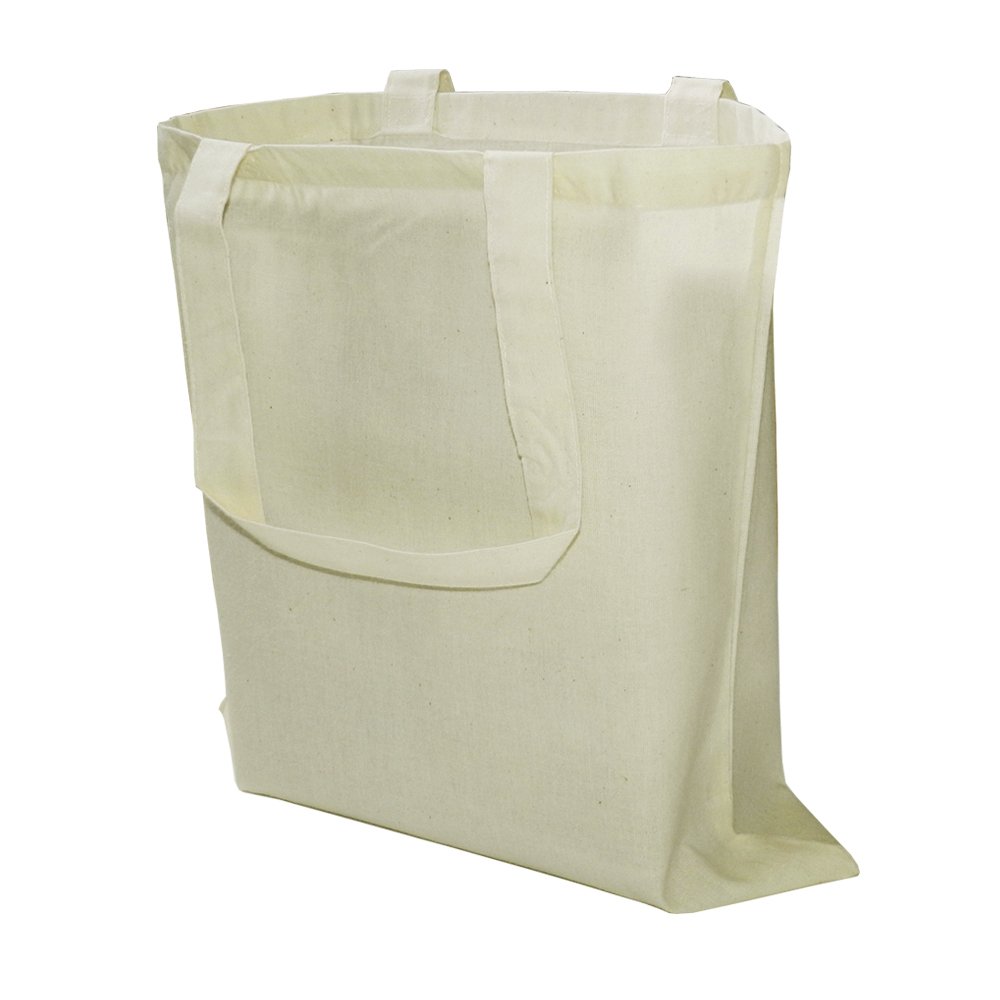 100 Pack Eco-Friendly Natural Cotton Canvas Tote Bags 15