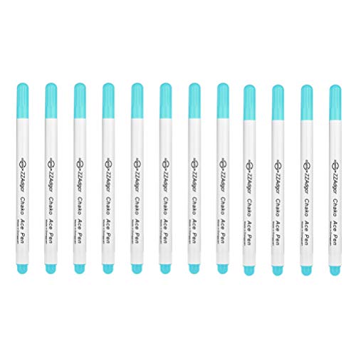 Exceart 12-Piece Tattoo Skin Marker Set - Professional Scribe Pen for Permanent & Temporary Tattoos, Body Art Supplies (Cyan) - Ideal for Tattoo Artists, Piercing Professionals & DIY Body Art Enthusiasts