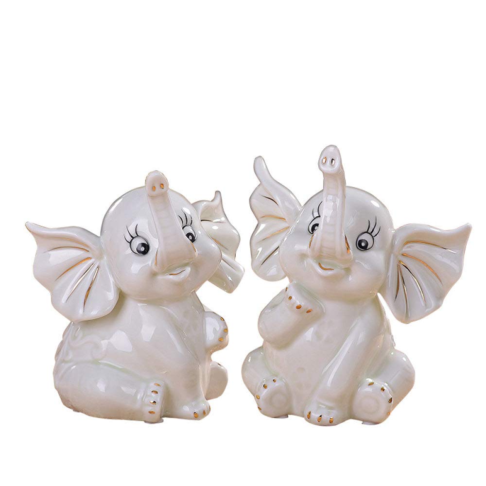 DAJIADS Elephant Figurine - Handcrafted Ceramic Animal Statue for Home Decor, Living Room, Bedroom, Bookshelf & Office Desk | Perfect Gift & Feng Shui Decoration