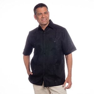 Premium Men's Linen Guayabera Shirt - Cuban Style Short Sleeve Button Down Shirt for Summer - Breathable & Lightweight for Beach, Wedding & Casual Wear
