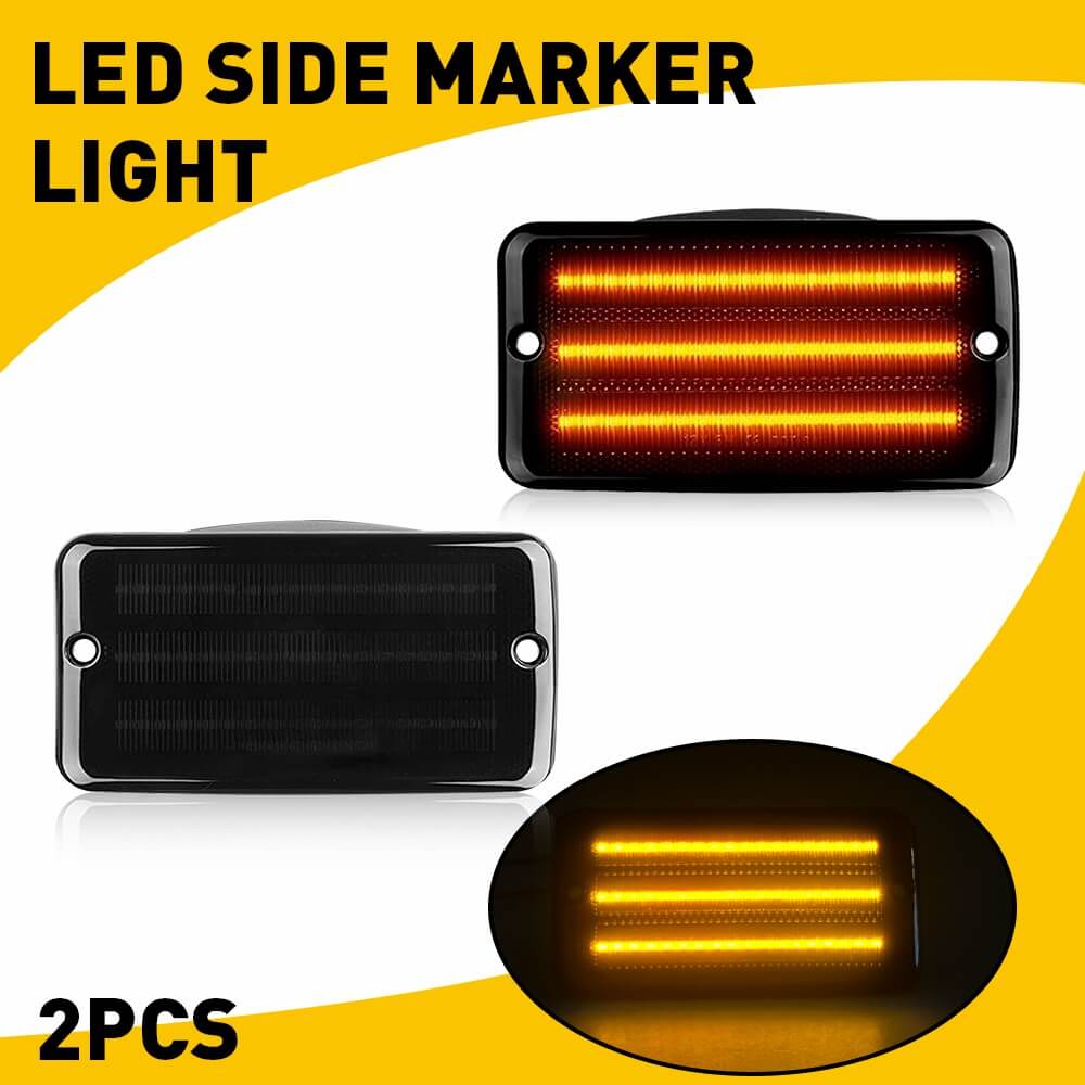 1997-2006 Jeep Wrangler TJ LED Front Bumper Turn Signal & Side Marker Lights - Smoke Lens - Off-Road & Night Driving Safety Upgrade