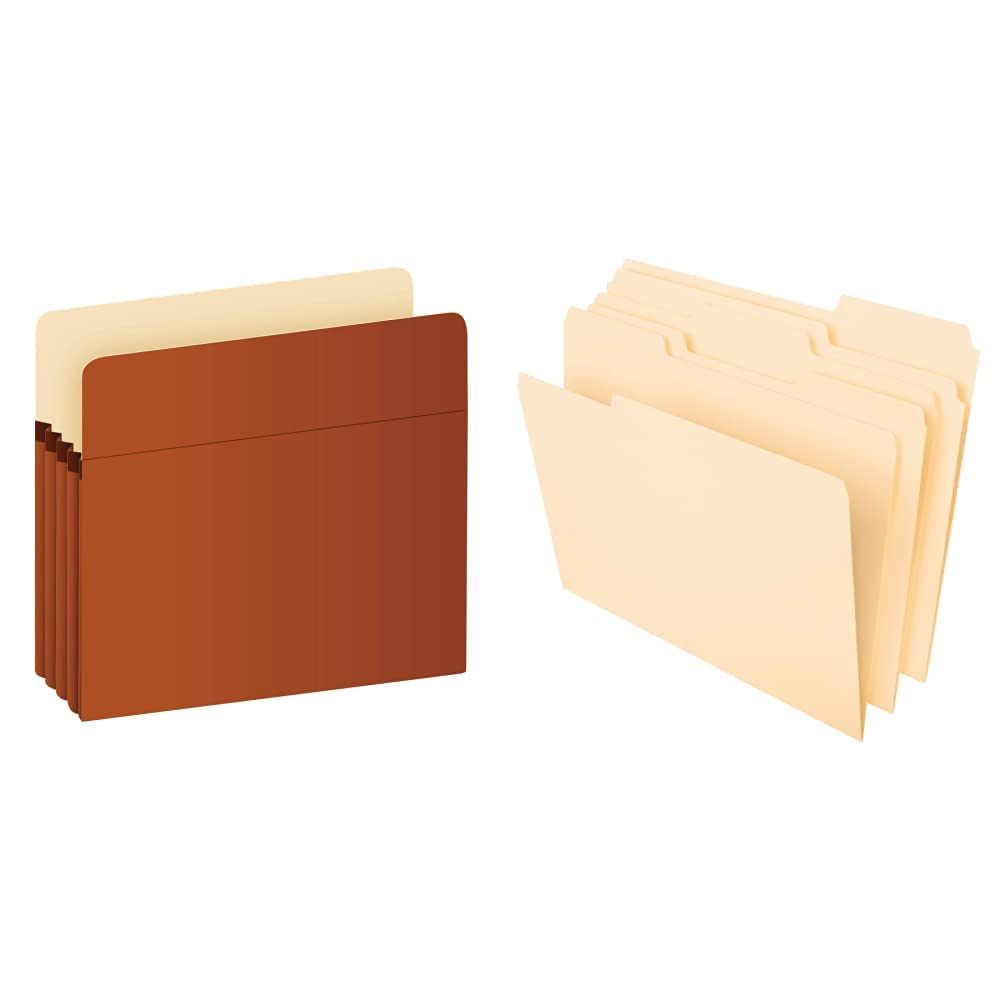 Pendaflex Expanding File Pockets (25 per Box) & File Folders (100 per Box) - Organize Documents for Office, School, or Home Use