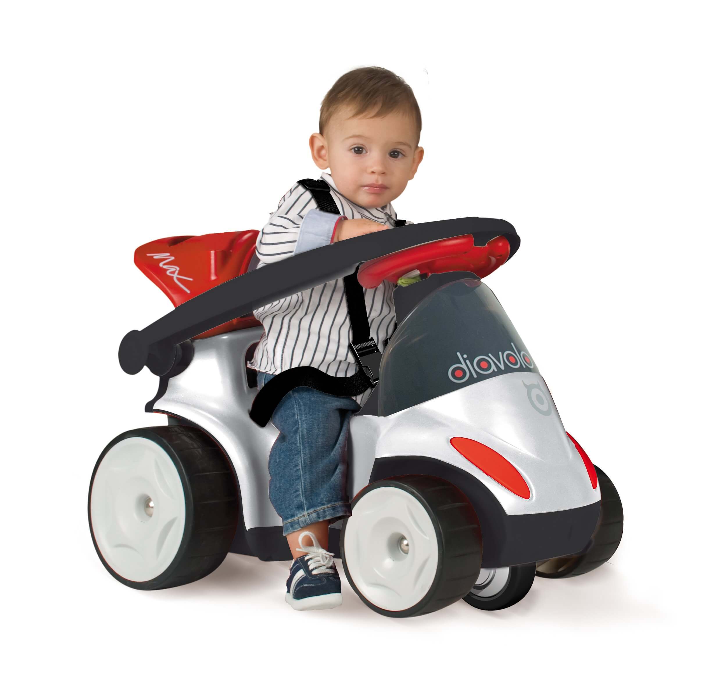 Diavolo Edition Kids Ride-On Push Car - Safe & Fun Toddler Toy with Removable Stand, Safety Guards & Canopy | Perfect for Indoor & Outdoor Play, Birthday Gifts & Preschool Activities