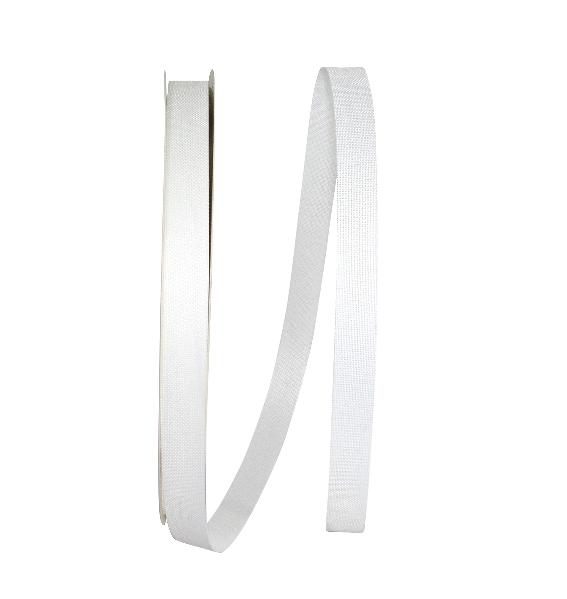 Reliant Ribbon Linen Natural Allure Ribbon - 5/8 Inch x 100 Yards, White - Perfect for Gift Wrapping, Wedding Decorations & DIY Crafts