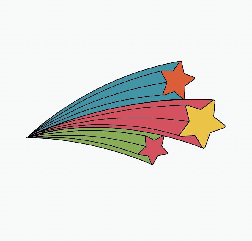 Shooting Star Wall Decals - Space Themed Room Decor for Kids & Teens - Perfect for Bedroom, Nursery, and Playroom