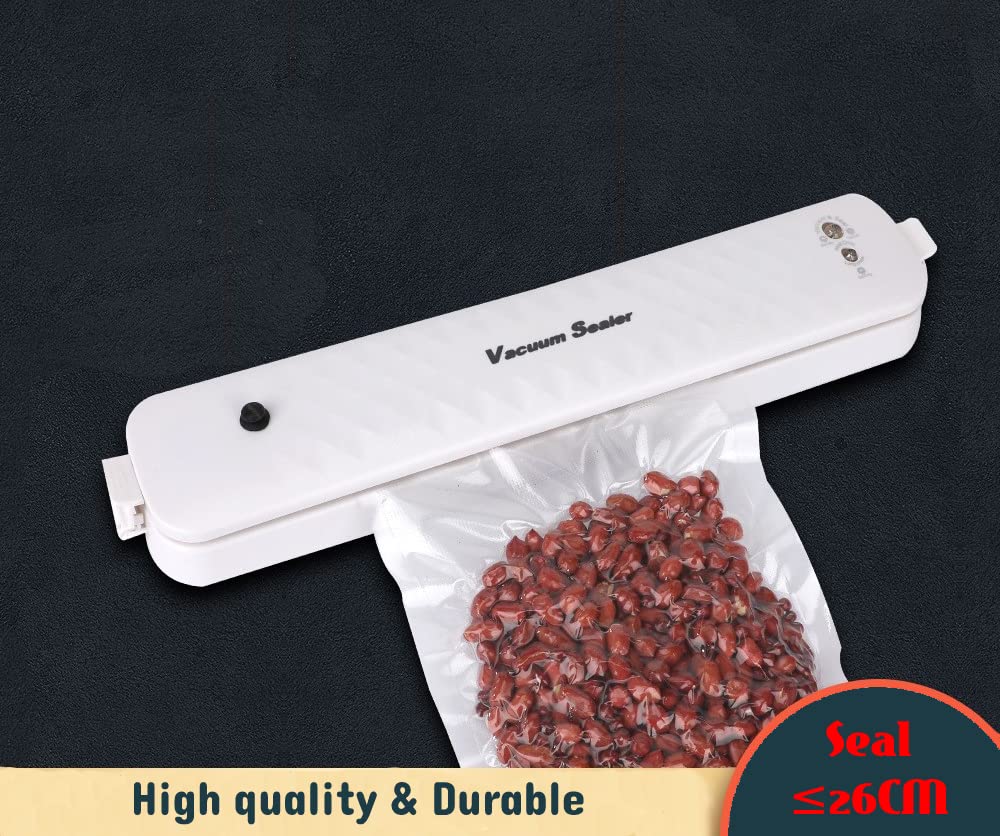 Automatic Vacuum Sealer Machine for Food Preservation - Dual Mode (Seal & Vacuum) | Works with Dry/Wet/Soft/Powder Foods | One-Touch Operation with Lock Fresh Technology | Includes Universal Vacuum Bags (Green) | Perfect for Meal Prep, Sous Vide & Long-Term Food Storage